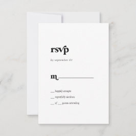 Modern Black Typografy Simple RSVP Card
