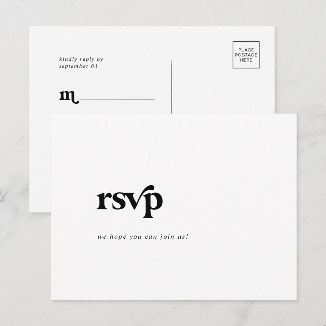Modern Black Typografy Song Request UAWG Postcard Einladungspostkarte (Vorne/Hinten)