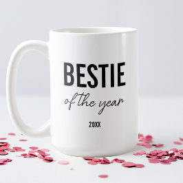 Modern Black Typography Simple Personalized Bestie Kaffeetasse
