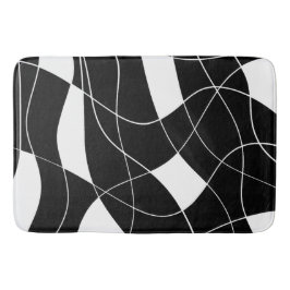 modern Black &white abstract pattern Bath Mat Badematte