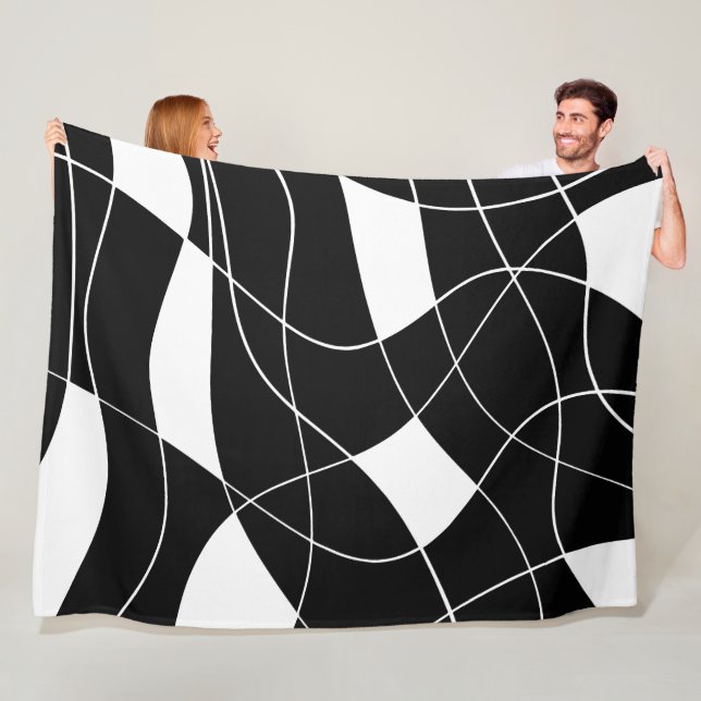 modern Black &white abstract pattern  Fleecedecke (Beispiel)