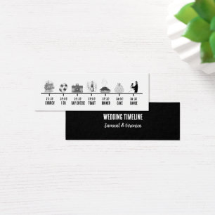 Modern Black & White Icon Mini Wedeline Timeline