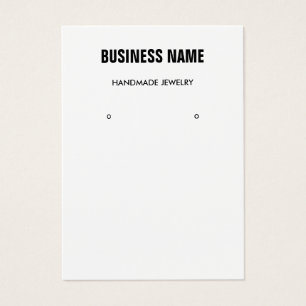Modern black & white jewelry earring display card