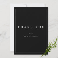 Modern Black & White Personalisiert Danke Karte
