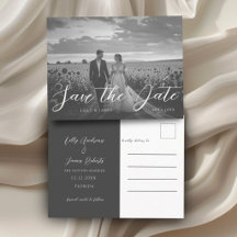 Modern Black & White Photo Save the Date