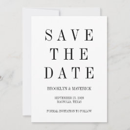 Modern Black & White Save The Date Photo Card Einladung
