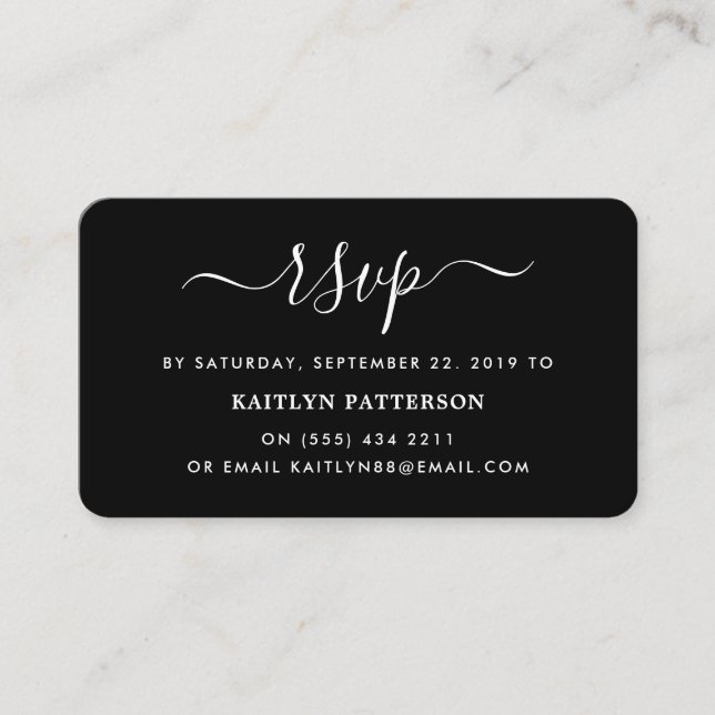 Modern Black & White Simple Script UAWG Begleitkarte (Vorderseite)