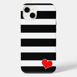 Modern Black & White Striped iPhone 14 Plus Hülle