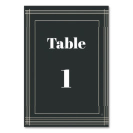 Modern Black & White Table Numbers Template | Cust Tischnummer
