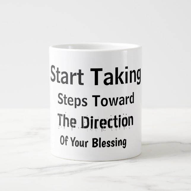Modern Black & White Uplifting Everyday Motivation Jumbo-Tasse (Vorderseite)