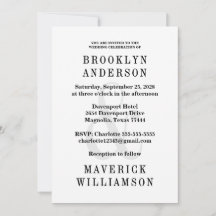 Modern Black & White Wedding Photo