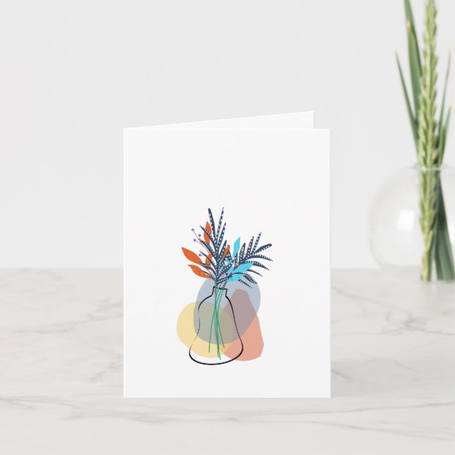 Modern Blank Botanical Note Card Stationery Dankeskarte (Vorderseite)