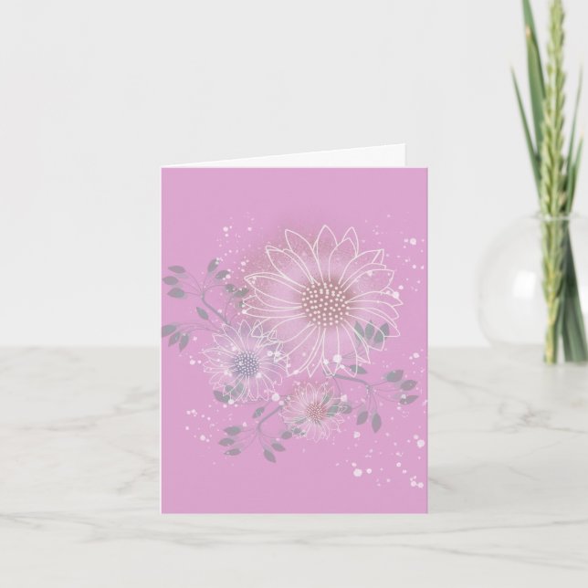 Modern Blank Botanical Note Card Stationery Dankeskarte (Vorderseite)