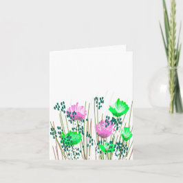 Modern Blank Botanical Note Card Stationery Dankeskarte