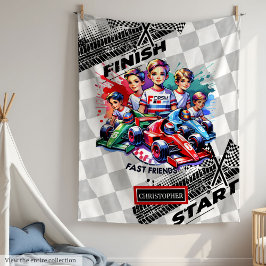 Modern Blanket Formel 1 Racing Boy Geburtstag Fleecedecke
