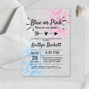 Modern Blau oder Rosa? Geschlechter-Enthüllungsfei Acryleinladungen