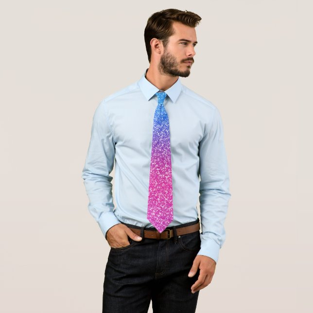 Modern Blau & Pink Shiny Diamond Muster Krawatte (Beispiel)