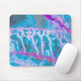 Modern Blau Pink Weiß Abstrakte Farbe Mousepad