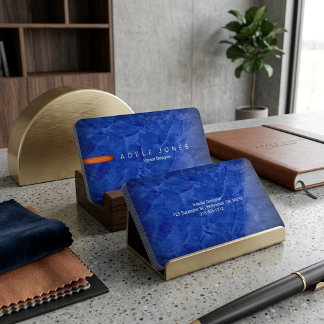 Modern Blau und Orange Minimalist Professional Visitenkarte
