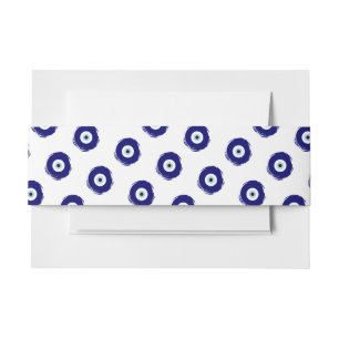 Modern Blaues Böse-Auge-Symbol für Glück und Schut Einladungsbanderole