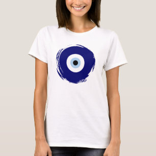Modern Blaues Böse-Auge-Symbol für Glück und Schut T-Shirt