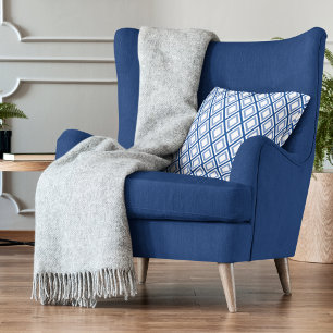 Modern Blaues geometrisches Muster Kissen