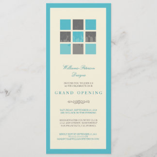 Modern Blocks Grand Opening Einladung (aqua)