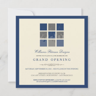 Modern Blocks Grand Opening Invitation (blau) Ankündigung