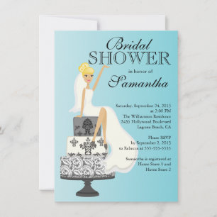 Modern Blonde Bride Bridal Dusche Einladung