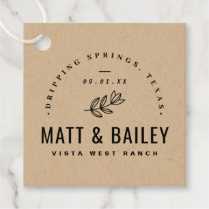 Modern Bloom Wedding Monogram Vielen Dank Geschenkanhänger