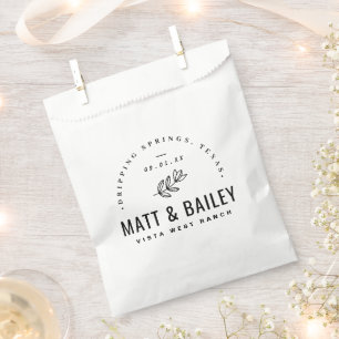 Modern Bloom Wedding Monogram Vielen Dank Geschenktütchen