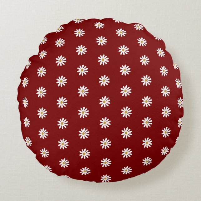 Modern Blooming Floral Round Home Pillow Rundes Kissen (Vorderseite)