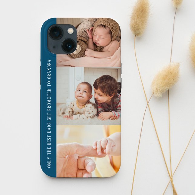 Modern Blue 3 Foto Collage für Opa Case-Mate iPhone Hülle (Von Creator hochgeladen)