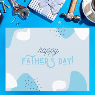 Modern Blue Abstrakt Happy Vatertag Postkarte