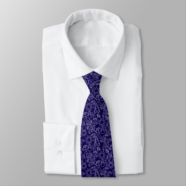 Modern Blue Abstrakt Necktie Krawatte (Gebunden)