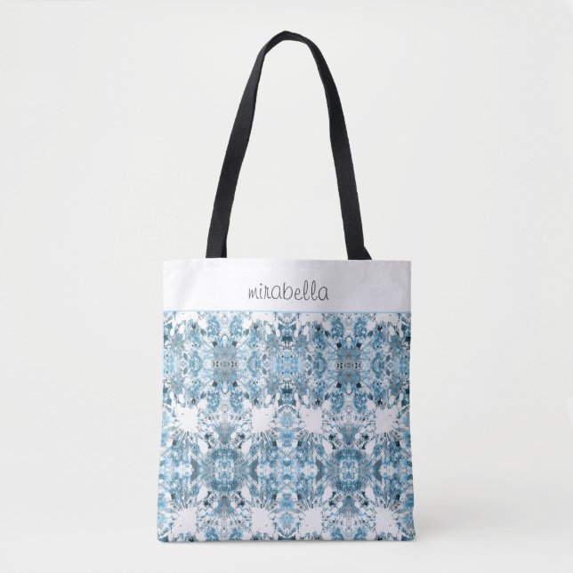 Modern Blue Abstrakt Tasche (Vorderseite)
