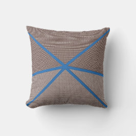 Modern Blue and Brown Geometric Outdoor Pillow |  Kissen