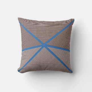 Modern Blue and Brown Geometric Outdoor Pillow |  Kissen