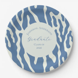 Modern blue and cream abstract Pattern graduation Pappteller
