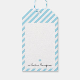 Modern Blue Aqua Heart Niedliche Feminine Script Geschenkanhänger