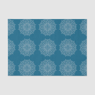 Modern Blue Aquamarin White Mandala Boho Decoupage Seidenpapier