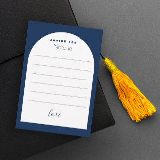 Modern Blue Arch Elegante Schriftart Graduate Begleitkarte