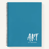 Modern Blue Artist Sketchbook mit Namen