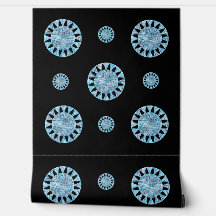 Modern Blue Black Circle Geometric Pattern