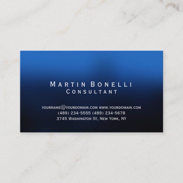 Modern Blue Black Consultant Business Card Visitenkarte (Vorderseite)