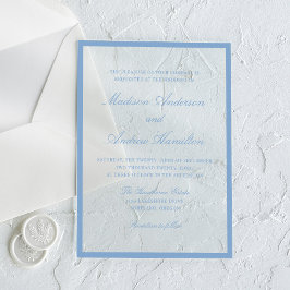 Modern Blue Border Wedding Acryleinladungen