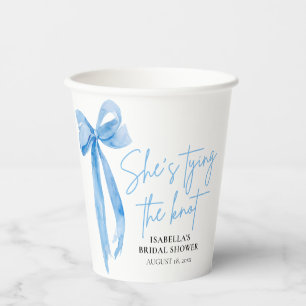 Modern Blue Bow Sie bindet das Brautparty des Knot Pappbecher