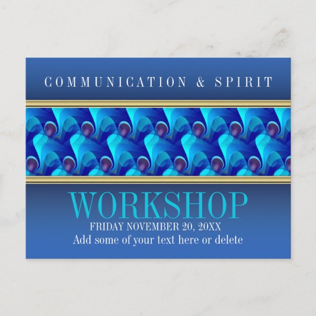 Modern Blue Business Workshop Einladungsvorlage Einladungspostkarte (Vorderseite)