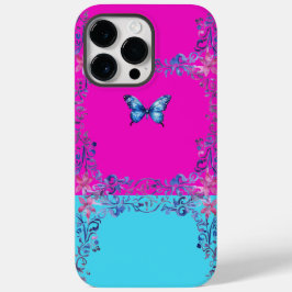 Modern Blue Butterfly Scroll iPhone 14 Pro MaxCase Case-Mate iPhone 14 Pro Max Hülle