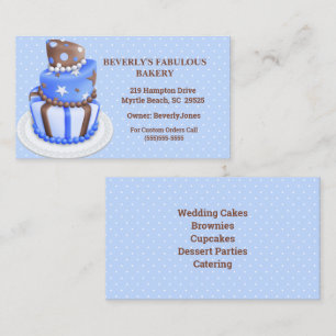 Modern Blue Cake Bakery Business Cards Visitenkarte